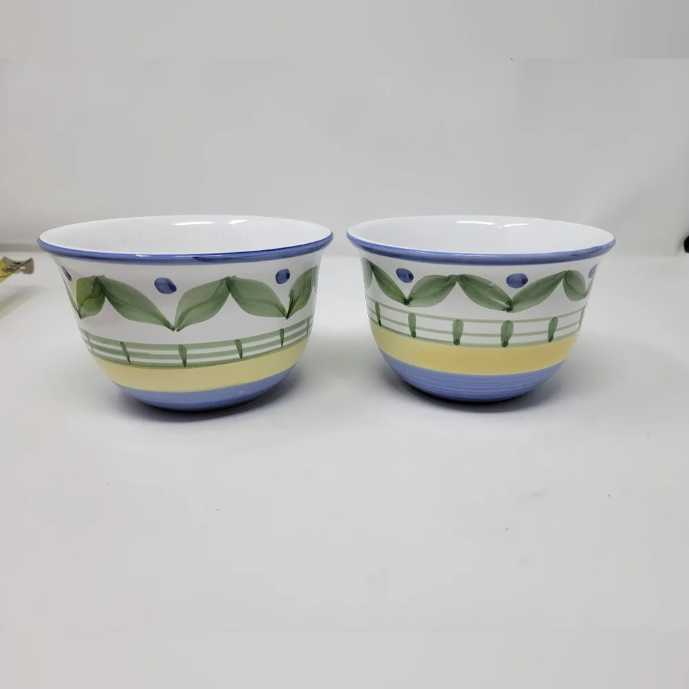 Pair of Williams Sonoma bowls Marisol Italy 4"h x 5.5"w. all purpose cereal soup - Picture 10 of 12